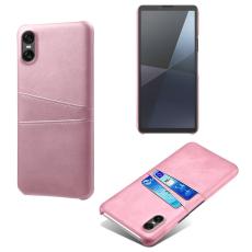  Sony Xperia 10 VII L&auml;derbelagt Skal Med Kortfack Ros&eacute;guld - Teknikhallen.se