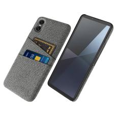  Sony Xperia 10 VII Skal Med Kortfack Tygbelagt Gr&aring; - Teknikhallen.se