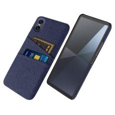  Sony Xperia 10 VII Skal Med Kortfack Tygbelagt Bl&aring; - Teknikhallen.se