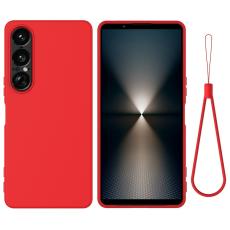  Sony Xperia 1 VII Skal Liquid Silikon R&ouml;d - Teknikhallen.se