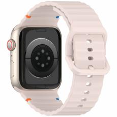 Apple Watch 42/44/45/46/49 mm Armband Silikon Wave Rosa - Teknikhallen.se