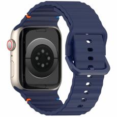  Apple Watch 42/44/45/46/49 mm Armband Silikon Wave Bl&aring; - Teknikhallen.se