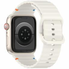  Apple Watch 42/44/45/46/49 mm Armband Silikon Wave Off White - Teknikhallen.se