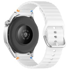 Klockarmband 22 mm Silikon Wave Design Vit - Teknikhallen.se