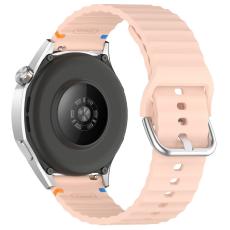  Klockarmband 22 mm Silikon Wave Design Rosa - Teknikhallen.se