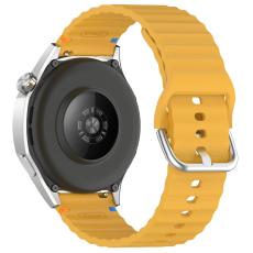  Klockarmband 22 mm Silikon Wave Design Gul - Teknikhallen.se