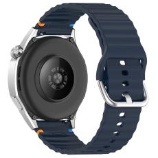  Klockarmband 22 mm Silikon Wave Design M&ouml;rk Bl&aring; - Teknikhallen.se