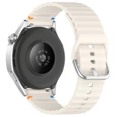  Klockarmband 22 mm Silikon Wave Design Off White - Teknikhallen.se