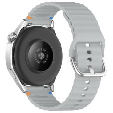  Klockarmband 20 mm Silikon Wave Design Gr&aring; - Teknikhallen.se