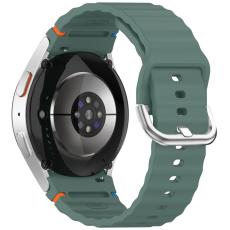  Galaxy Watch 5/5 Pro/6/7/FE Armband Silikon Wave Design Gr&ouml;n - Teknikhallen.se