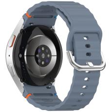  Galaxy Watch 5/5 Pro/6/7/FE Armband Silikon Wave Design Bl&aring; - Teknikhallen.se