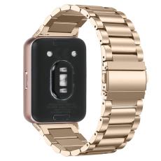  Samsung Galaxy Watch Fit 3 Armband Rostfritt St&aring;l Guld - Teknikhallen.se