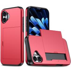  iPhone 17 Skal Hybrid Med Kortfack R&ouml;d - Teknikhallen.se
