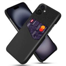  iPhone 17 Skal Med Kortfack L&auml;der Svart - Teknikhallen.se