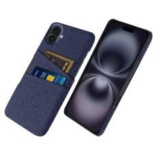 iPhone 17 Skal Med Kortfack Tygbelagt Bl&aring; - Teknikhallen.se