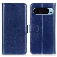  Google Pixel 10/10 Pro / 9/9 Pro Fodral Crazy Horse L&auml;der Bl&aring; - Teknikhallen.se