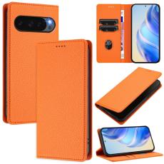  Google Pixel 10/10 Pro / 9/9 Pro Fodral RFID Litchi L&auml;der Orange - Teknikhallen.se
