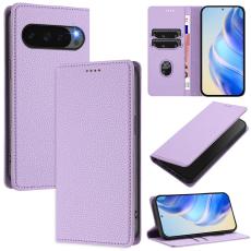  Google Pixel 10/10 Pro / 9/9 Pro Fodral RFID Litchi L&auml;der Lila - Teknikhallen.se