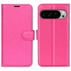  Google Pixel 10 Pro XL Fodral Litchi L&auml;der Rosa - Teknikhallen.se
