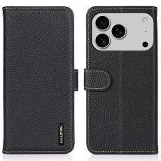 KHAZNEH KHAZNEH iPhone 17 Pro Fodral &Auml;kta L&auml;der Svart - Teknikhallen.se