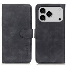 KHAZNEH KHAZNEH iPhone 17 Pro Fodral Retro L&auml;der Svart - Teknikhallen.se