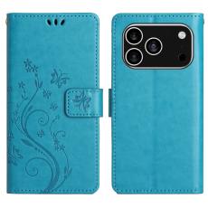  iPhone 17 Pro Fodral Med Blommigt Tryck Bl&aring; - Teknikhallen.se