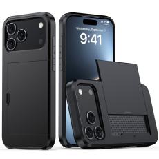  iPhone 17 Pro Max Skal Hybrid Med Kortfack Svart - Teknikhallen.se