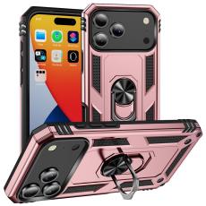  iPhone 17 Pro Max Skal Shockproof Hybrid Ring Ros&eacute;guld - Teknikhallen.se