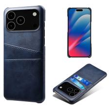  iPhone 17 Pro Max Skal Med Kortfack L&auml;der Bl&aring; - Teknikhallen.se