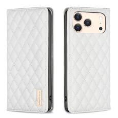 BINFEN BINFEN iPhone 17 Pro Max Fodral Diamond Flip L&auml;der Vit - Teknikhallen.se