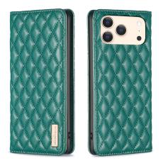 BINFEN BINFEN iPhone 17 Pro Max Fodral Diamond Flip L&auml;der Gr&ouml;n - Teknikhallen.se