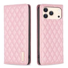 BINFEN BINFEN iPhone 17 Pro Max Fodral Diamond Flip L&auml;der Rosa - Teknikhallen.se
