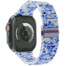 LEMONDA LEMONDA Apple Watch 38/40/41/42 mm Armband Resin Bl&aring; / Vit - Teknikhallen.se