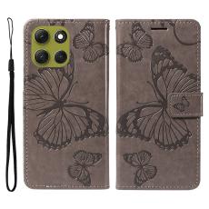  Motorola Moto G86 Power/G86 5G Fodral Fj&auml;ril Tryck Gr&aring; - Teknikhallen.se