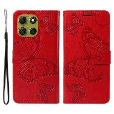  Motorola Moto G86 Power/G86 5G Fodral Fj&auml;ril Tryck R&ouml;d - Teknikhallen.se