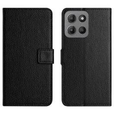  Motorola Moto G86 Power/G86 5G Fodral Litchi L&auml;der Svart - Teknikhallen.se