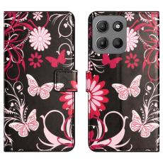  Motorola Moto G86 Power/G86 5G Fodral Med Tryck Fj&auml;rilar - Teknikhallen.se