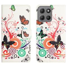  Motorola Moto G86 Power/G86 5G Fodral Med Tryck Fj&auml;rilar - Teknikhallen.se