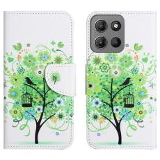  Motorola Moto G86 Power/G86 5G Fodral L&auml;der Gr&ouml;nt Tr&auml;d - Teknikhallen.se