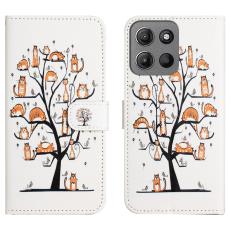  Motorola Moto G86 Power/G86 5G Fodral L&auml;der Katt Tr&auml;d - Teknikhallen.se