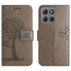  Motorola Moto G86 Power/G86 5G Fodral Tr&auml;d Tryck Gr&aring; - Teknikhallen.se