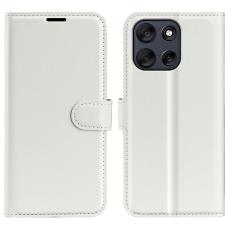  Motorola Moto G56 5G Fodral Litchi L&auml;der Vit - Teknikhallen.se