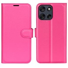  Motorola Moto G56 5G Fodral Litchi L&auml;der Rosa - Teknikhallen.se