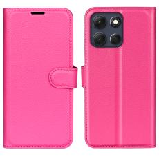  Motorola Moto G86 5G Fodral Litchi L&auml;der Rosa - Teknikhallen.se