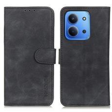 KHAZNEH KHAZNEH Xiaomi Redmi 15C Fodral Retro L&auml;der Svart - Teknikhallen.se