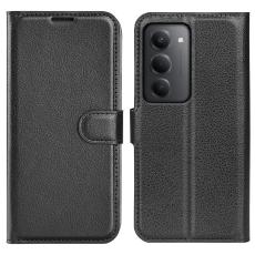  Xiaomi Redmi 15 Fodral Litchi L&auml;der Svart - Teknikhallen.se