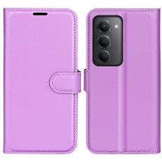  Xiaomi Redmi 15 Fodral Litchi L&auml;der Lila - Teknikhallen.se
