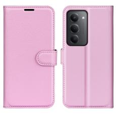  Xiaomi Redmi 15 Fodral Litchi L&auml;der Ljus Rosa - Teknikhallen.se