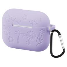  AirPods Pro 3 Skal Med Blommigt Tryck Silikon Lila - Teknikhallen.se