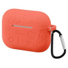  AirPods Pro 3 Skal Med Blommigt Tryck Silikon R&ouml;d - Teknikhallen.se